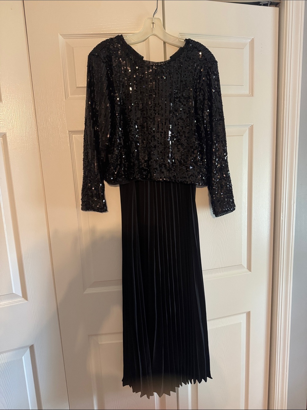 Seraphine Luxe Black Sequin Top Maxi Dress